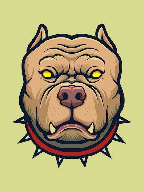 Premium Vector Angry Pitbull Dog