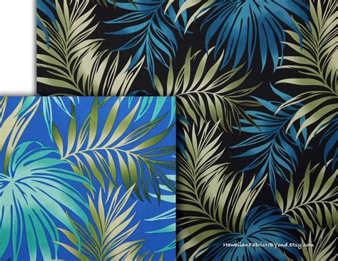 Tropical Rayon Fabric Palm Leaves On Royal And Black Background Learn