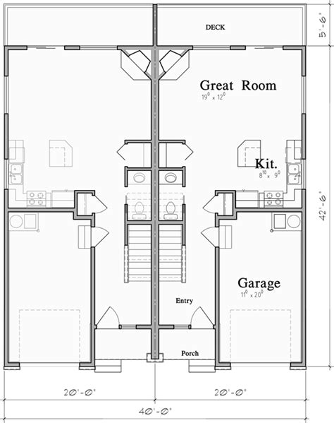 Sloping Lot Duplex House Plan By Bruinier And Associates Duplex House