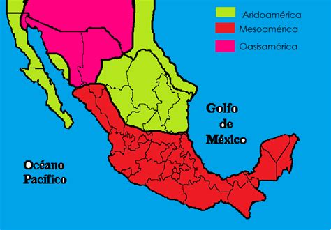 Mapa De Las Areas Culturales De Mesoamerica Tados