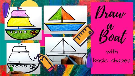 Draw A Boat With Shapes Basic Shapes Sail Boat Easy Drawing For