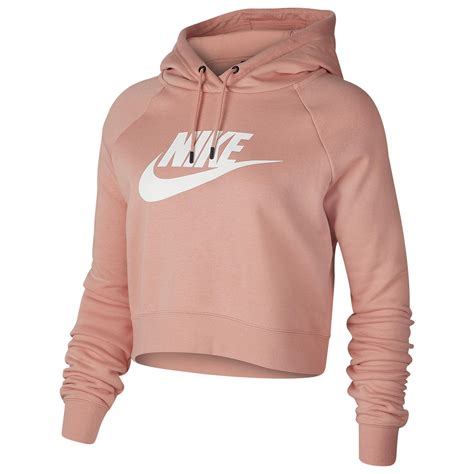 Nike Fleece Essential Crop Hoodie In Pink Save 27 Lyst