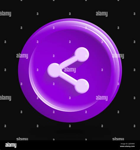Purple Share Net Icon Round Isolated Element Vector Illustration