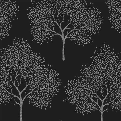 I Love Wallpaper Glitter Tree Wallpaper Black Silver Glitter Ilw980028 Wallpaper From I