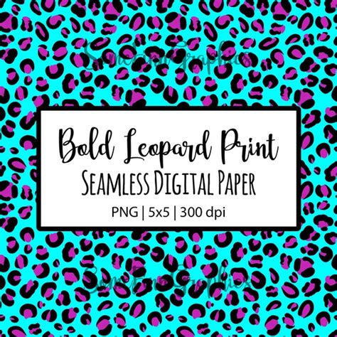Neon Cheetah Print Seamless Pattern Animal Print Hot Pink Etsy Uk