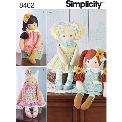 Simplicity Rag Dolls And Clothing Sewing Pattern 8402 Hobbycraft