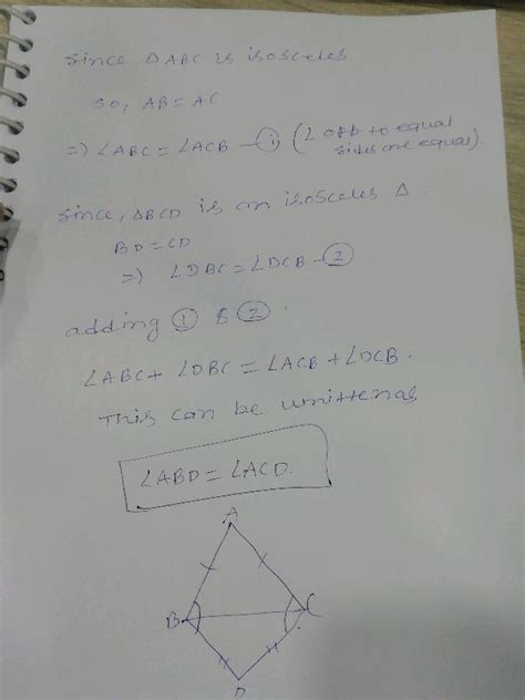 in given figure abc and dbc are two isosceles triangles on the same base bc show that abd acd