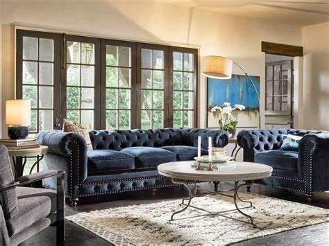 Berkeley Sumatra Blue Velvet Living Room Set From Universal Coleman