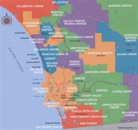 Map Of North San Diego County State Coastal Towns Map