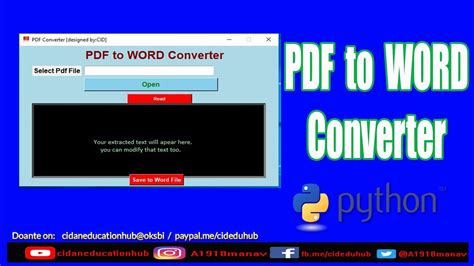 Make Pdf To Word File Converter App In Python Youtube