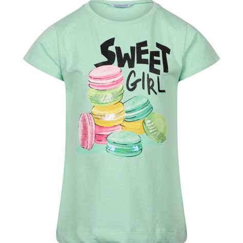 Mayoral Sweet Girl Sequins T Shirt In Light Green Sweet Girls Light