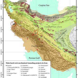 A Part Of Simplified Geological Map Of Iran And Location Of The Main