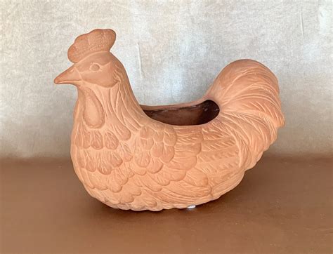 Terra Cotta Red Clay Chicken Planter Us Leisure Clay Hen Planter Pot