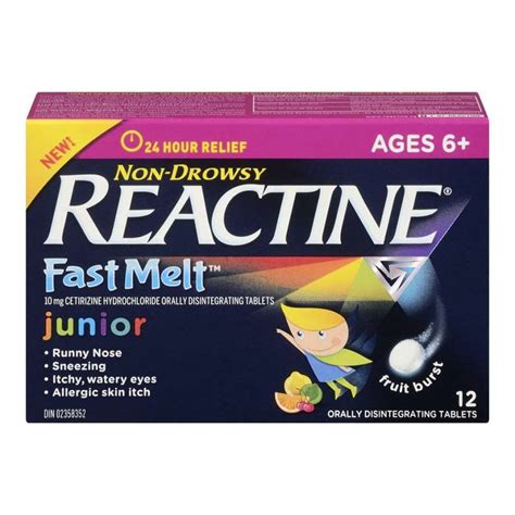 Reactine JR Fast Melt 12 Tablets - Young's Pharmacy & Homecare