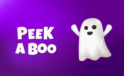 Peek A Boo With A 3d Cute Ghost Emoji Character For Halloween Party