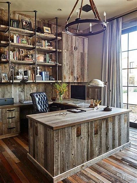 45 Amazing Home Office Design Ideas With Rustic Style Furnitures