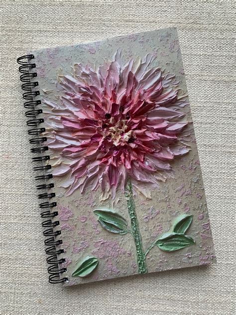 Notebook Textured Flower Spiral Journal With Original Etsy