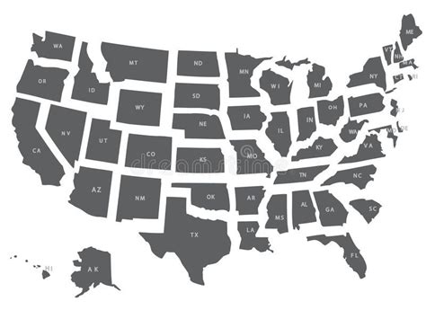 Usa Map With All The States In Easily Editable Separate Layerseps8