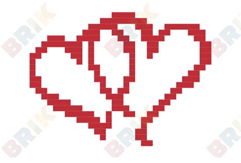 Twin Hearts Pixel Art Brik