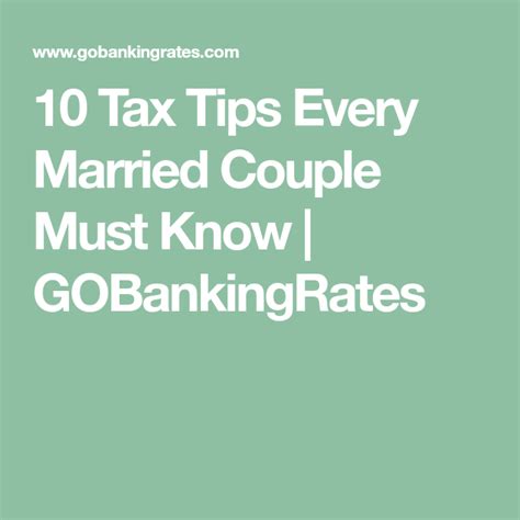 10 Tax Tips Every Married Couple Must Know Married Couple Married