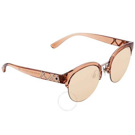 burberry clear brown round ladies sunglasses be4241 367473 52 8053672808100 sunglasses