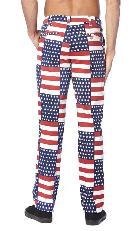 Ever since the flag resolution was passed by the second continental congress on june 14, 1777, the american flag has been a symbol known all around the world. CONCITOR Men's Dress Pants AMERICAN FLAG Design Red White ...