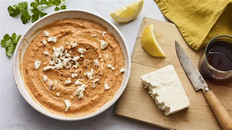 Spiced Sweet Roasted Red Pepper And Feta Hummus Recipe