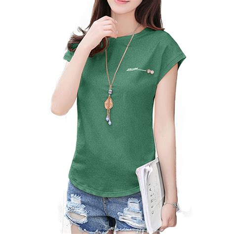 Volocean 2019 Solid Woman T Shirt Cotton T Shirts For Women Female Batwing Sleeve T Shirt Casual