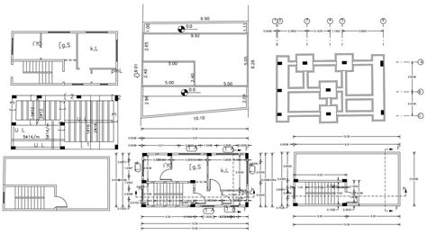 16 X 32 Small House Plan Autocad File Cadbull