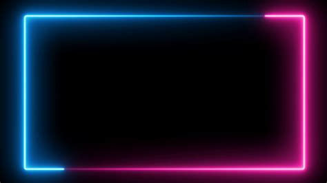 Abstract Neon Frame Fluorescent Light Loop Animation Stock Video My