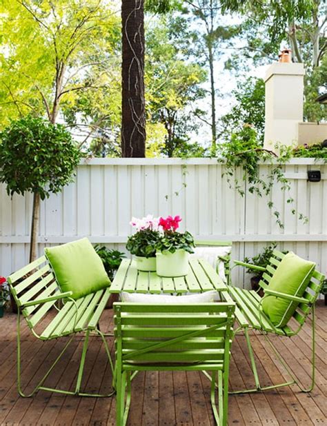 Green Outdoor Furniture Garden Backyard Ideas Homemydesign