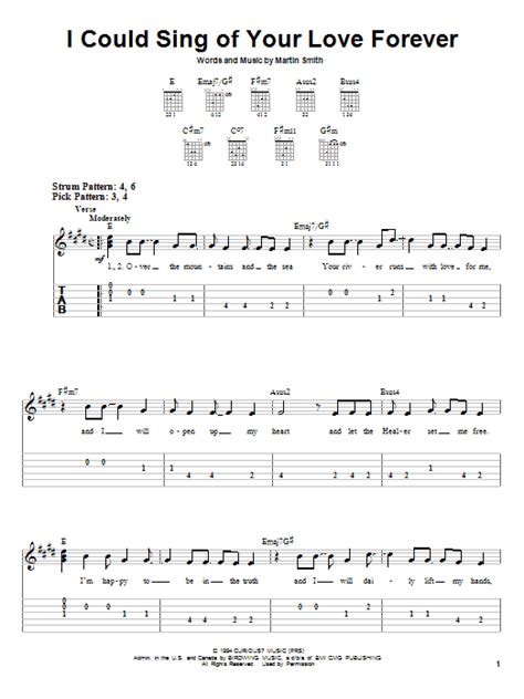 I Could Sing Of Your Love Forever By Delirious Easy Guitar Tab