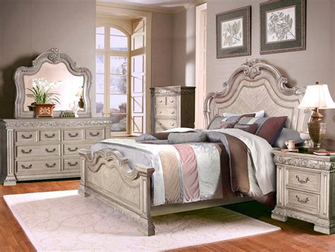 Stanley antique white marble bedroom set these pictures of this page are about:antique white king size bedroom sets. Valentine Antique Style 4-pc Queen Bedroom Set In Antique ...