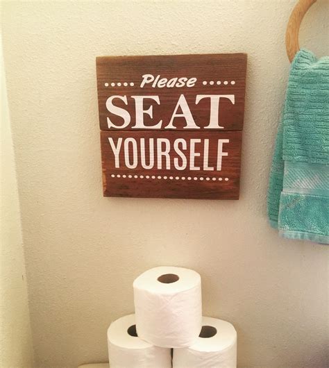 Funny Bathroom Sign Made By Farmhouse Clutter Facebook Com Farmhouseclutter Diy Bathroom