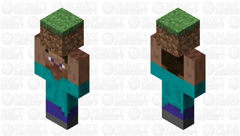Steve Charging A Grass Block Minecraft Skin