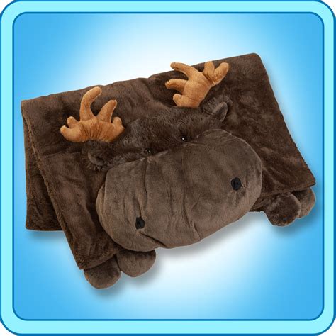 Authentic Pillow Pet Chocolate Moose Blanket Plush Toy T Ebay
