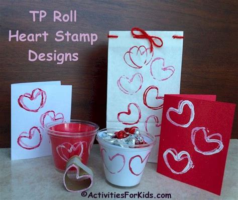 We adore this valentine love bugs!! Toilet Paper Roll Heart Stamp | Valentine's day crafts for ...