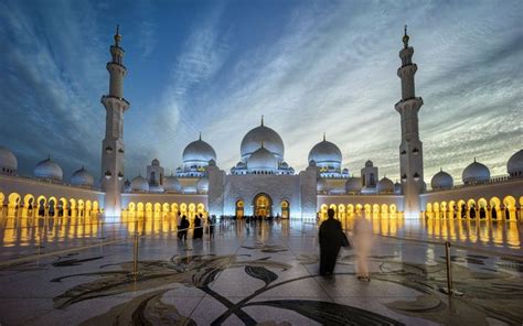Sheikh Zayed Grand Mosque Centre Abu Dhabi Beautiful Photography In The Night Desktop Hd
