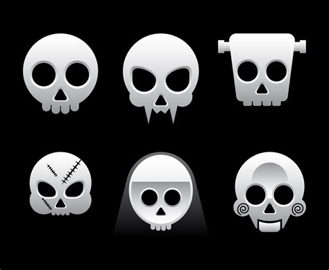 Six Cartoon Skull Vectors Vector Art And Graphics