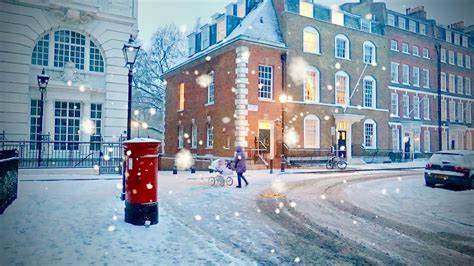 Snow Frozen Winter Wonderland City Of London England