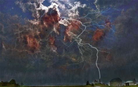 Wallpaper Painting Photoshop Sky Clouds Surreal Lightning Storm