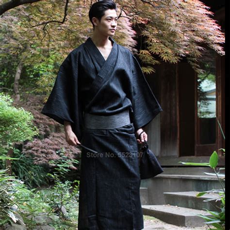 Traditional Japanese Kimono Yukata Mens 95 Cotton Dressing Gown Male