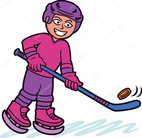 Hockey Player Cartoons Ice Hockey Player Cartoon Character Vector