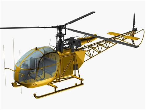 3d Alouette Utility Helicopter Helicopter 3d 3d Model Helicopter