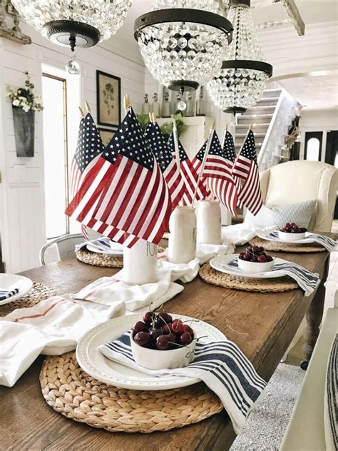 Farmhouse Fourth Of July In The Dining Room Fourth Of July Decor