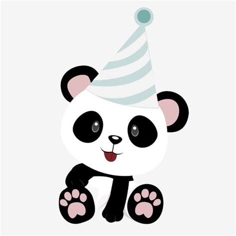 Cute Birthday Pandas Are Commercially Available Elements Lovely