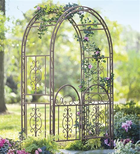 What makes a good gate for an arbor? Burnished Bronze Finished Iron Montebello Garden Arbor ...