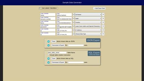 Download Web Based Mock Sample Data Generator Tool - Source code ...