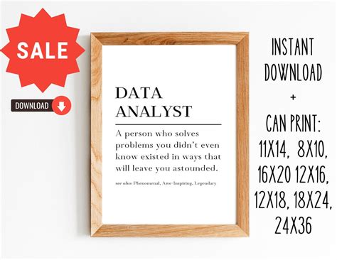 Data Analyst Gift Gift For Data Analyst Employee Recognition Gift 8x10