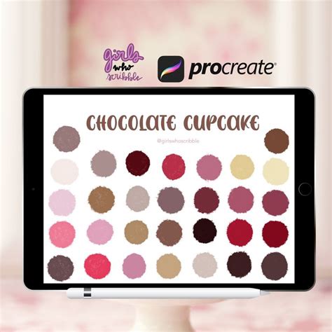 procreate chocolate color palette procreate cupcake palette 30 color swatches procreate